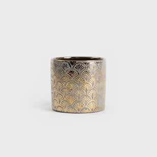 HOMLA TAROTTO Osłonka na doniczkę w łuski szaro-złote 13,5x13,5x13 cm - Donice - miniaturka - grafika 1