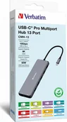 Stacje dokujące i replikatory portów - Stacja/replikator Verbatim CMH-13 USB-C 32153 - miniaturka - grafika 1