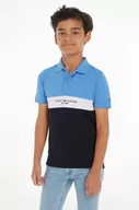 Koszulki dla chłopców - Tommy Hilfiger polo dziecięce kolor niebieski wzorzysty - miniaturka - grafika 1