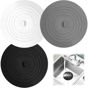 Zestaw 3 uniwersalnych silikonowych korków spustowych o długości 15 cm do wanny i umywalki (czarny/biały/szary) - Korki do umywalek Zestaw 3 uniwersalnych silikonowych korków spustowych o długości 15 cm do wanny i umywalki (czarny/biały/szary) - Korki do umywalek - miniaturka - grafika 1