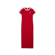 Sukienki - Damska Sukienka PUMA T7 DRESS 63214011 – Czerwony - miniaturka - grafika 1