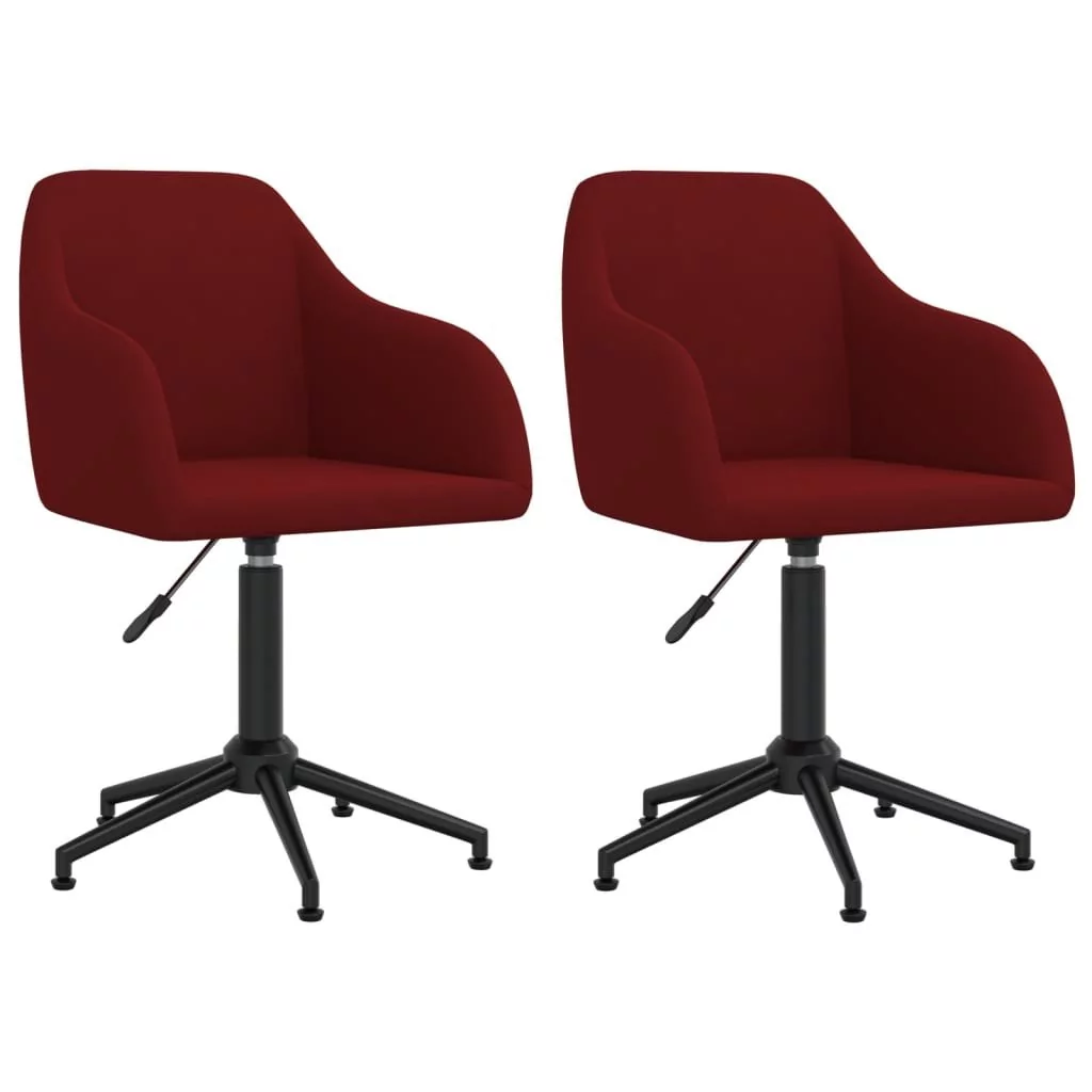 vidaXL Obrotowe krzesła stołowe 2 szt. winna czerwień aksamitne 330695