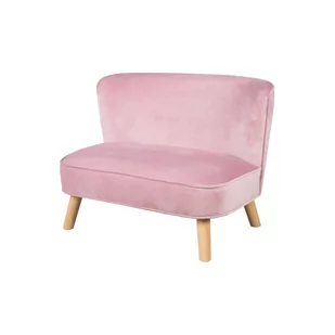Jasnoróżowa aksamitna sofa dla dzieci 70 cm Lil Sofa – Roba - Fotele i pufy dla dzieci - miniaturka - grafika 1