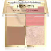 Rozświetlacze do twarzy i ciała - Eveline Cosmetics Wonder Match paleta do konturowania twarzy 02 10g - miniaturka - grafika 1