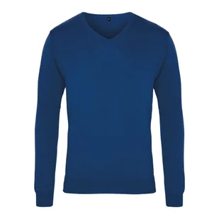 Sweter Męski Z Dzianiny Z Dekoltem V - Bluzy sportowe męskie - miniaturka - grafika 1