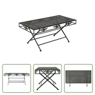 Ławy i stoliki kawowe - The Living Store Składany stolik kawowy metalowy w stylu vintage 100x50x45 cm czarny - miniaturka - grafika 1