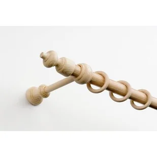 Karnisz Hermes pojedynczy kółko drewniane 150 cm sosna - Karnisze - miniaturka - grafika 1