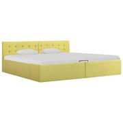 Łóżka - vidaXL Rama łóżka z podnośnikiem, zielona, tkanina, 180 x 200 cm - miniaturka - grafika 1