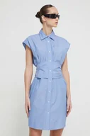 Sukienki - Iceberg sukienka bawełniana kolor niebieski mini prosta - miniaturka - grafika 1