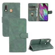 Portfele - Kompatybilny z Samsung Galaxy A40 Premium PU Leather Flip Folio z miejscem na kartę Wbudowana magnetyczna osłona portfela Zielony - miniaturka - grafika 1
