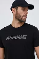 Koszulki męskie - Hummel t-shirt treningowy Callum kolor czarny z nadrukiem - miniaturka - grafika 1
