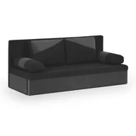 Sofy i kanapy - Kanapa sofa 3 os z funkcją spania sprężyny bonell - POLO czarna /szara - miniaturka - grafika 1