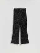 Spodnie damskie - Reserved - Cekinowe spodnie - czarny - miniaturka - grafika 1
