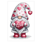 Pasmanteria - Haft krzyżykowy - Zestaw do haftu - Walentynkowy gnom - miniaturka - grafika 1