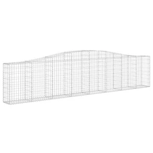 VIDAXL Łukowaty kosz gabionowy, 400x30x80/100 cm, galwanizowane żelazo - Ogrodzenia - miniaturka - grafika 3
