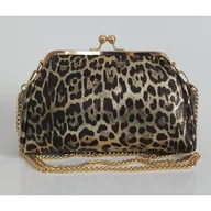 Torebki damskie - Włoska skórzana kopertówka Panterka listonoszka biglówka Vera Pelle złote okucia łańcuszek LKB35PX - miniaturka - grafika 1