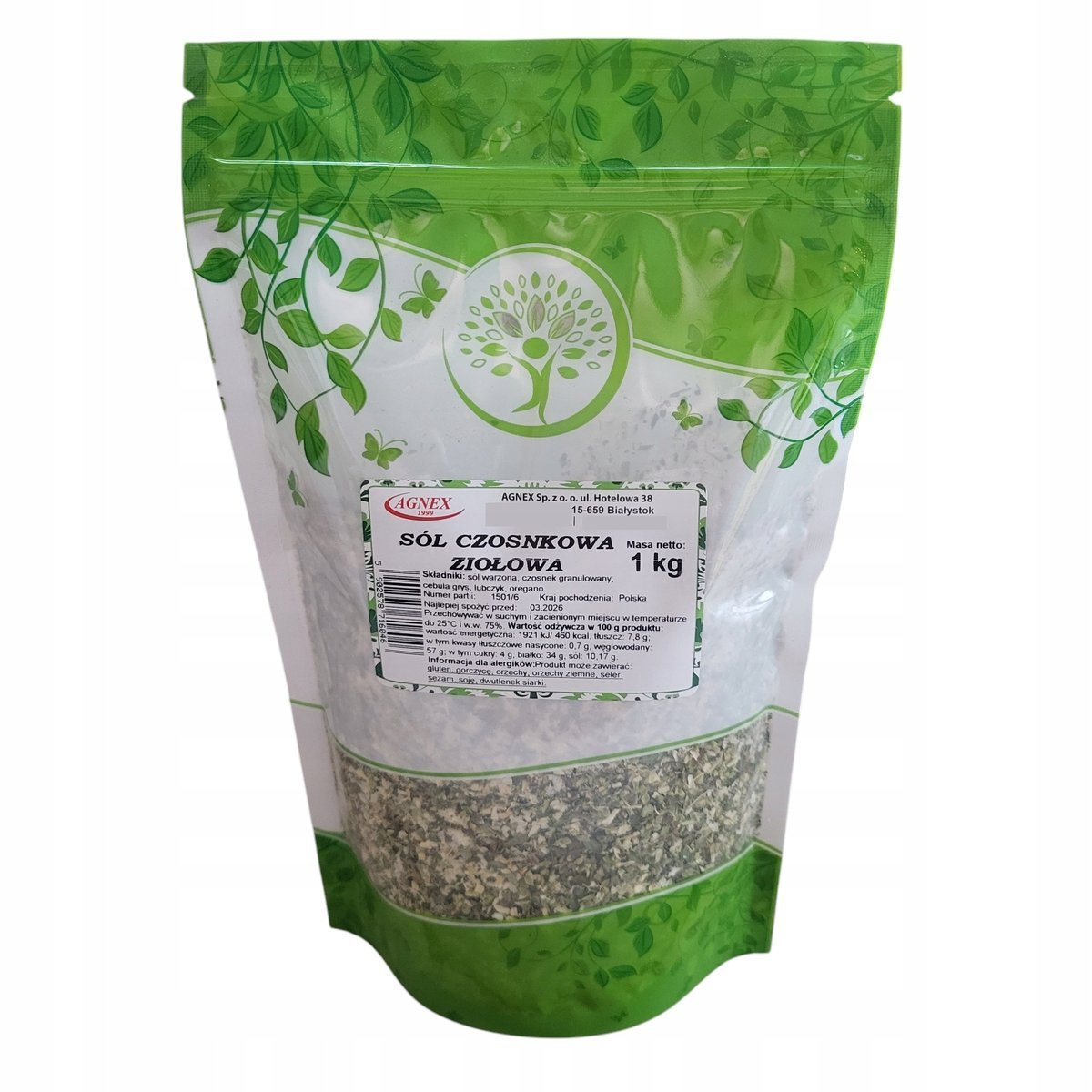 SÓL CZOSNKOWO ZIOŁOWA 1 KG Z ZIOŁAMI AROMATYCZNA naturalna czosnek