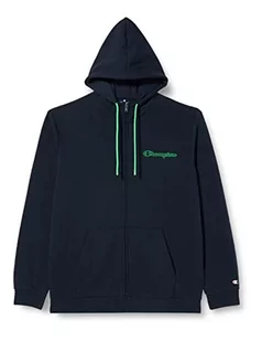 Champion Męska bluza z kapturem Legacy Neon Spray Powerblend Terry Graphic na zamek błyskawiczny, granatowa, M - Bluzy męskie - miniaturka - grafika 1
