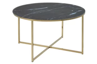 Actona Stolik kawowy okrągły Alisma 80 cm czarny marmur/złoty AC-N21-010 - Ławy i stoliki kawowe - miniaturka - grafika 1