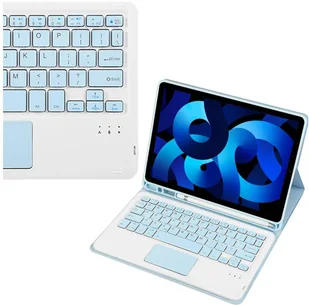 Etui z klawiaturą Bluetooth touchpad do iPad Air 5 Niebieskie - Etui do tabletów - miniaturka - grafika 1