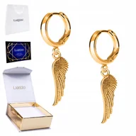 Kolczyki - Złote Kolczyki 925 ze Skrzydłami Anielskie Skrzydła Anioła Pozłacane 24K - miniaturka - grafika 1