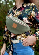 Nerki - Nerka saszetka damska z 'lnianej' plecionki Zielona - miniaturka - grafika 1