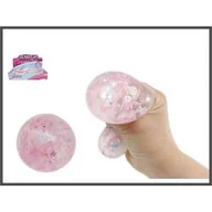 Zabawki sensoryczne - Hipo, Piłeczka brokat kwiatek do ściskania, 6 cm - miniaturka - grafika 1