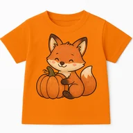 Koszulki dla dziewczynek - Koszulka na Dzień Dyni z lisem i dynią - miniaturka - grafika 1