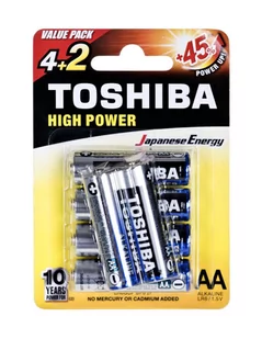 Toshiba Baterie alkaliczne LR6GCNP BP6 2F - Baterie i akcesoria - miniaturka - grafika 2