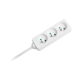 HBF Rebel biały Rebel 3 gniazda kabel 3m 3x1,5mm) bez przełącznika - Przedłużacze i rozgałęźniki - miniaturka - grafika 1