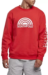 Swetry męskie - Southpole Bluza męska 3D Crewneck Sweater, sweter z haftem 3D dostępny w kolorze czerwonym i czarnym, rozmiary S - XXL, Sp Red, M - grafika 1