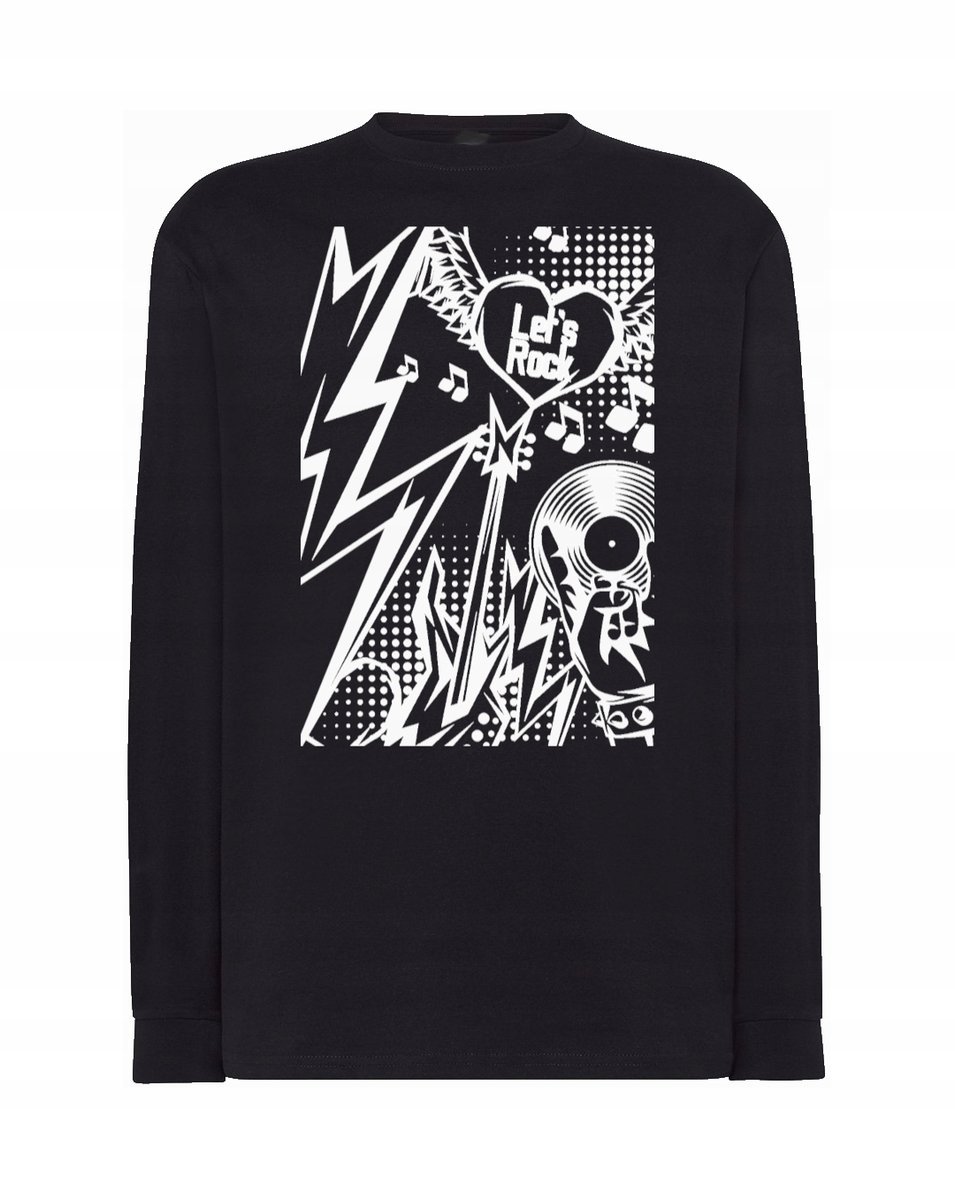 Longsleeve rockowy nadruk Let's Rock r.S