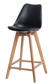 Taborety i hokery - D2.DESIGN Stołek barowy Norden wood high PP czarny 115580 - miniaturka - grafika 1