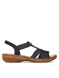 Rieker Sandały 62850-14 Granatowy - Sandały damskie - miniaturka - grafika 1