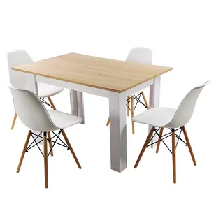 Zestaw stół Modern 120 SW i 4 krzesła Milano białe - Stoły z krzesłami - miniaturka - grafika 1