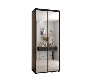 Szafa przesuwna wysoka Davos 2 120 gł. 60 czarny + czarny + czarny - Szafy - miniaturka - grafika 1