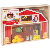 Zabawki interaktywne dla dzieci - Drewniany domek Farma, drewniana zabawka z figurkami Anek Smily Play - miniaturka - grafika 1