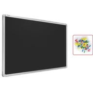 Tablice i flipcharty - Tablica tekstylna 90x60 cm CZARNA - miniaturka - grafika 1