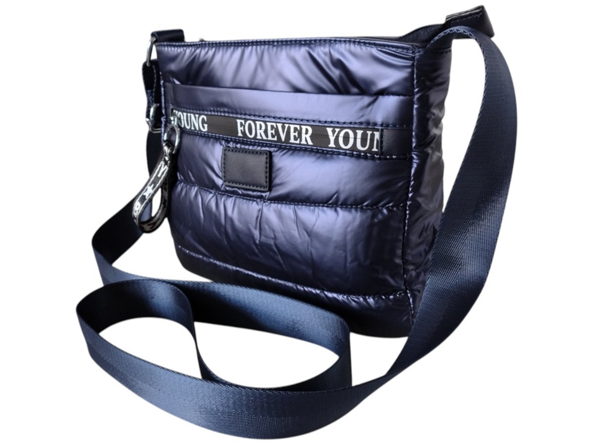 Torebka Damska, Miejska Mała Pikowana Listonoszka Na Ramię, Kolor Niebieski