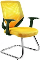 Fotele i krzesła biurowe - Krzesło Konferencyjne SAYAMA - Żółte, Biurowe, Siatka na Płozach, Tkanina, 130kg - miniaturka - grafika 1