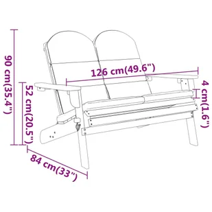 Ławka ogrodowa Adirondack z poduszkami, 126 cm, drewno akacjowe Lumarko - Ławki ogrodowe - miniaturka - grafika 9