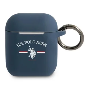 Etui U.S. Polo Assn. Silicone Collection na AirPods 1/2 - granatowe - Akcesoria do słuchawek - miniaturka - grafika 1