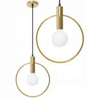 Lampy sufitowe - Lampa Sufitowa Złote Metalowe Koło Loft - miniaturka - grafika 1