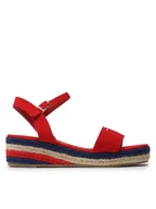 Buty dla dziewczynek - Tommy Hilfiger Espadryle Rope Wedge T3A7-32778-0048300 S Czerwony - miniaturka - grafika 1