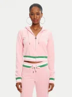 Bluzy damskie - Juicy Couture Bluza Velour Crop JCWAS225351 Różowy Regular Fit - miniaturka - grafika 1