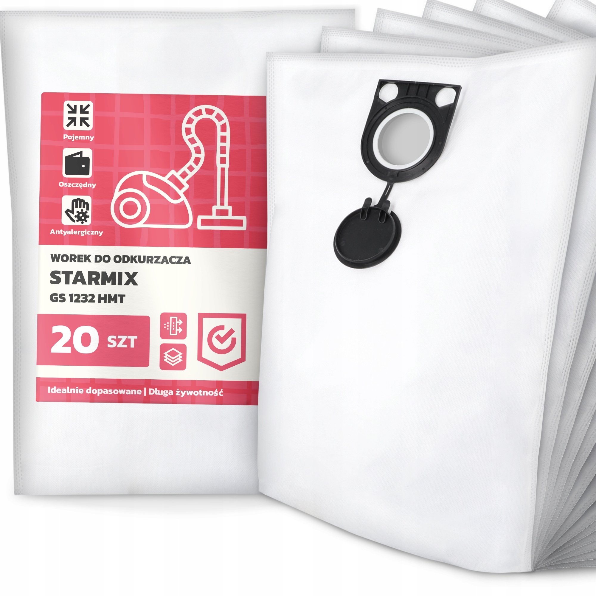 20x Worek do Odkurzacza Starmix Gs 1232 Hmt Syntetyczny Pojemny Mocny G9