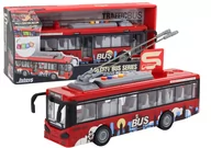 Samochody i pojazdy dla dzieci - Trolejbus Autobus 1:16 Światła Dźwięki Napęd Czerwony - miniaturka - grafika 1