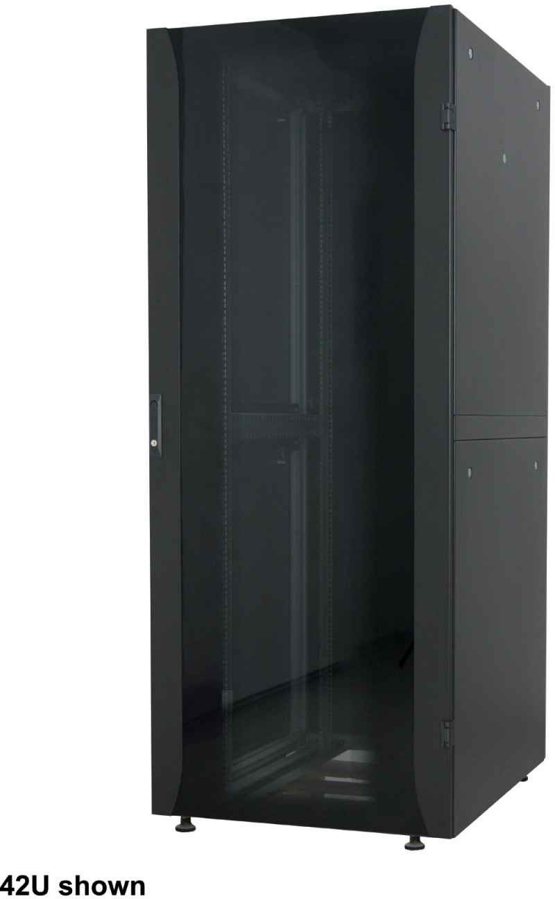 INTELLINET 48,3 cm 19 Zoll Netzwerkschrank Premium Line 32 HE 1589x600x800mm HxBxT Flatpack Traglast 2000kg schwarz 715508