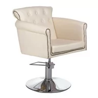 Fotele fryzjerskie - Fotel fryzjerski ALBERTO BH-8038 kremowy - miniaturka - grafika 1