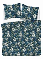 Pościel - Pościel satynowa 160x200 granatowa w białe kwiaty – Satin Stories - miniaturka - grafika 1